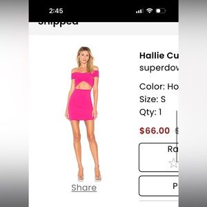 Superdown Pink Bodycon V-Neck Cocktail Dress